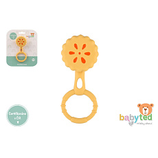 Chrastíček koláček babyted chrastítko silikon 13x5cm na kartě 0m+