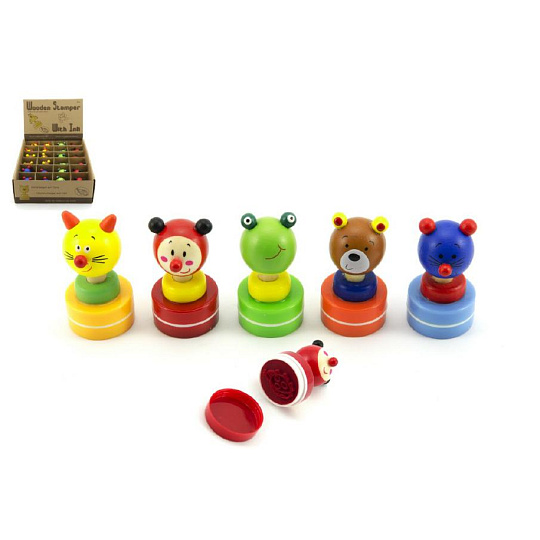 Teddies Razítko dřevo 6cm asst 5 druhů