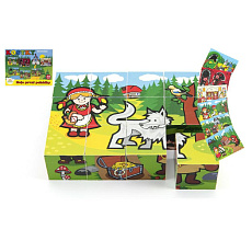 Teddies Kostky kubus dřevěné Moje první pohádky 12ks v krabičce 17x12,5x4cm
