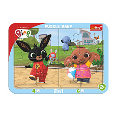 Puzzle deskové 2v1 Králíček Bing 10 dílků 33x23cm ve fólii 24m+