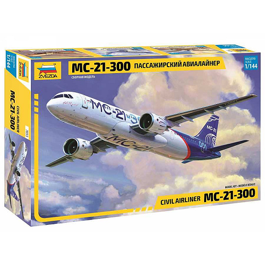 Zvezda Model Kit letadlo 7033 - Civil Airliner MC-21-300 (1:144)