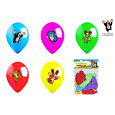 Balonek/Balonky nafukovací Krtek + kamarádi 12" průměr 30 cm 5ks v sáčku 13,5x18cm karneval