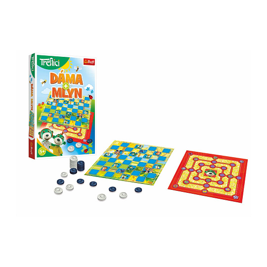 Dáma a Mlýn s Rodinou Trefliků společenská hra v krabici 19x29x4 cm Dáma a Mlýn s Rodinou Trefliků společenská hra v krabici 19x29x4 cm