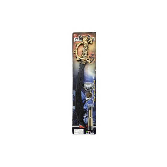 Pirátská sada meč s doplňky plast 58cm na kartě