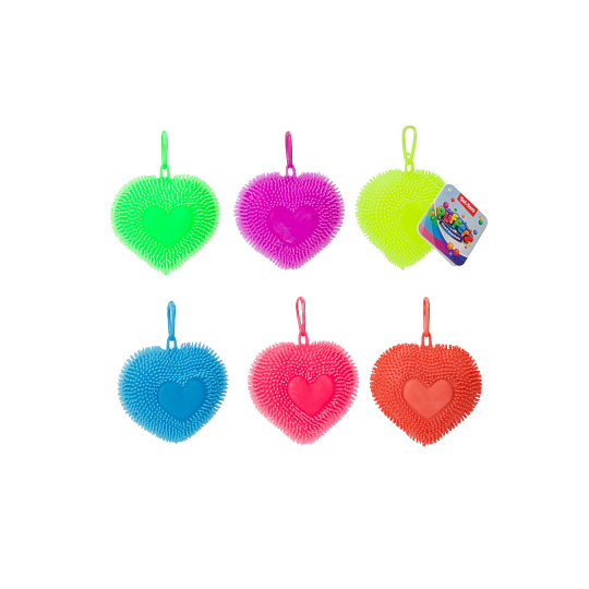 Přívěsek srdce antistresové mačkací silikon 11cm 6 barev