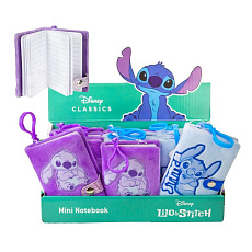 Zápisník mini plyšový přívěsek Lilo & Stitch 2 barvy 12ks v boxu