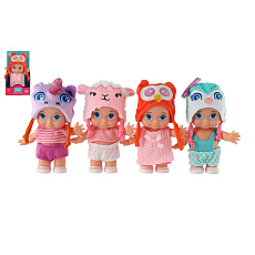 Teddies Panenka/miminko s čepicí plast pevné tělo 15cm 4 druhy v krabičce 9x16x6cm