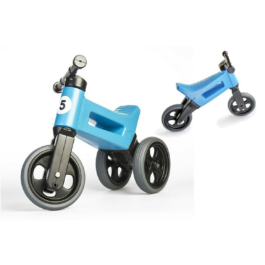 Teddies Odrážedlo FUNNY WHEELS NEW SPORT 2v1 modré výška sedadla nastavitelná 27/30cm nosnost 50kg 18m+