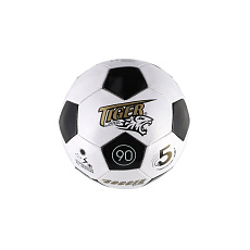 Míč fotbalový šitý nafouknutý kůže 23cm vel. 5 černo-bílý v sáčku