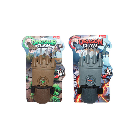 Drápy vystřelovací drak/dinosaurus plast 11x29cm 2 barvy na kartě