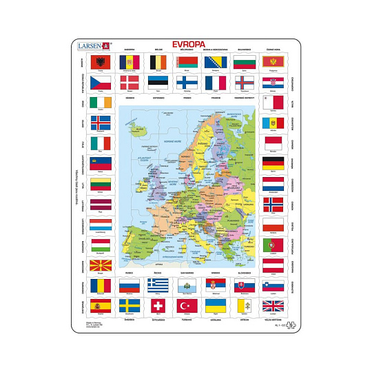 Dino EVROPA MAPA / VLAJKY 70 d. EDU Puzzle Dino EVROPA MAPA / VLAJKY 70 d. EDU Puzzle