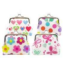 Teddies Peněženka dívčí plast/kov 9x8cm 4 barvy v sáčku