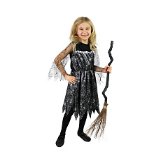 Rappa Dětský kostým čarodějnice s pavučinou čarodějnice / Halloween (S)