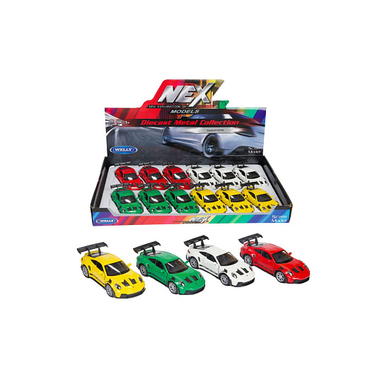 Teddies Auto Welly 2016 Porsche 911 GT3 RS kov/plast 12cm 4 barvy na zpětné natažení