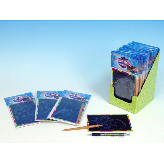 SMT Creatoys Creatoys Škrabací obrázek duhový 15x10cm na kartě různé druhy SMT Creatoys Creatoys Škrabací obrázek duhový 15x10cm na kartě různé druhy