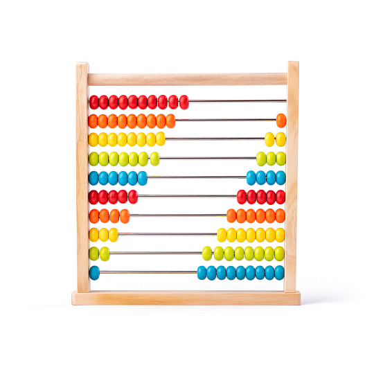 Woody Počítadlo přírodní s barevnými korálky Woody Počítadlo přírodní s barevnými korálky