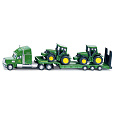SIKU Farmer - Tahač s podvalníkem a traktory John Deere, měřítko 1:87