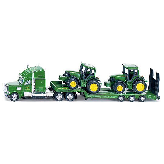SIKU Farmer - Tahač s podvalníkem a traktory John Deere, měřítko 1:87 SIKU Farmer - Tahač s podvalníkem a traktory John Deere, měřítko 1:87