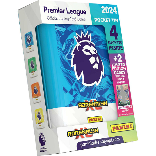 Panini PREMIER LEAGUE 2023/2024 - ADRENALYN - plechová krabička (pocket)