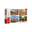 Puzzle 4v1 Malovaná města + Kapybary 4000 dílků 68,3x48cm v krabici 40x27x9cm