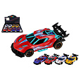 Teddies Auto sportovní plast/kov 14cm na zpětné natažení 4 barvy 8ks v boxu