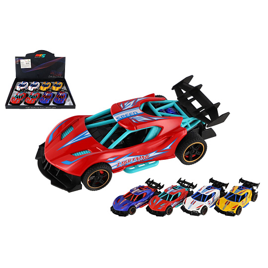 Teddies Auto sportovní plast/kov 14cm na zpětné natažení 4 barvy 8ks v boxu Teddies Auto sportovní plast/kov 14cm na zpětné natažení 4 barvy 8ks v boxu