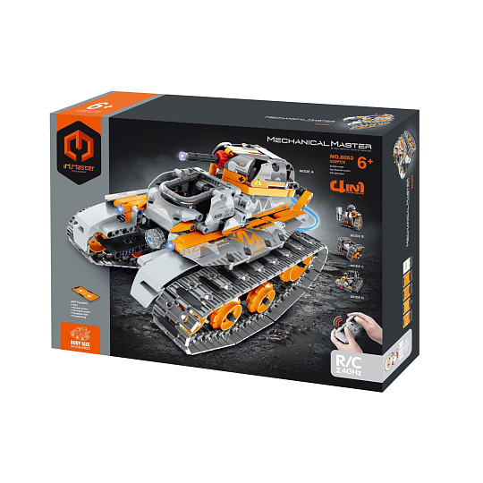 Stavebnice iM.MASTER 4v1 programovatelný tank RC plast 2,4GHz 554 dílků + dob. pack v krabici