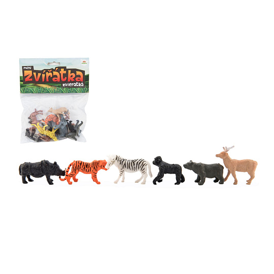 Teddies Zvířátka mini safari ZOO plast 5-6cm 12ks v sáčku