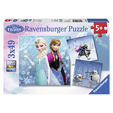 Ravensburger Disney Princess Ravensburger dětské puzzle Ledové království 3 x 49d Ravensburger Disney Princess Ravensburger dětské puzzle Ledové království 3 x 49d