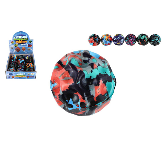Teddies Míček extrémně skákací meteorit pěna 6cm mix barev v sáčku 12ks v boxu Teddies Míček extrémně skákací meteorit pěna 6cm mix barev v sáčku 12ks v boxu