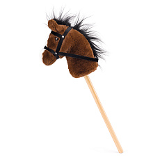 FAUNICA Hobby horse Bonnie, tmavě hnědý kůň na tyči