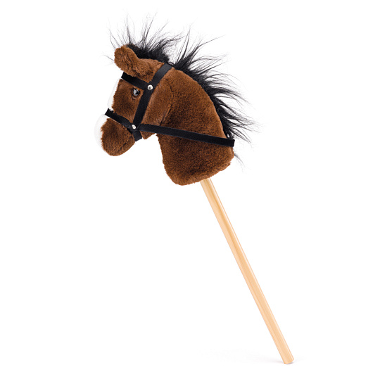 FAUNICA Hobby horse Bonnie, tmavě hnědý kůň na tyči