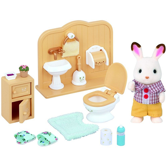 Sylvanian Families 5015 Nábytek "chocolate" králíků - bratr a umývárna Sylvanian Families 5015 Nábytek "chocolate" králíků - bratr a umývárna