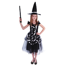 Rappa Dětský kostým netopýrka čarodějnice/Halloween (S) EKO