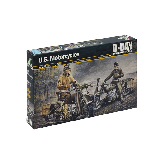 Italeri Model Kit military 0322 - U.S. MOTORCYCLES WW2 (1:35)