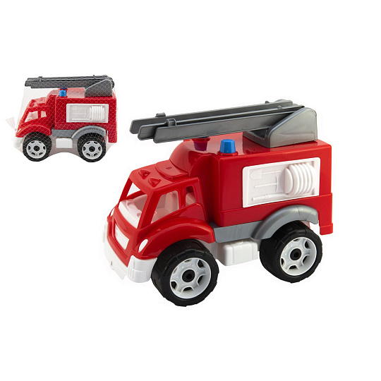 Auto hasiči plast na volný chod v síťce 19x23x30cm
