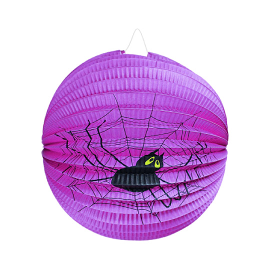 Rappa Lampion Halloween kulatý fialový - pavouk 25cm Rappa Lampion Halloween kulatý fialový - pavouk 25cm