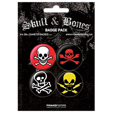 Placka set - Skull & Bones - 4x38mm