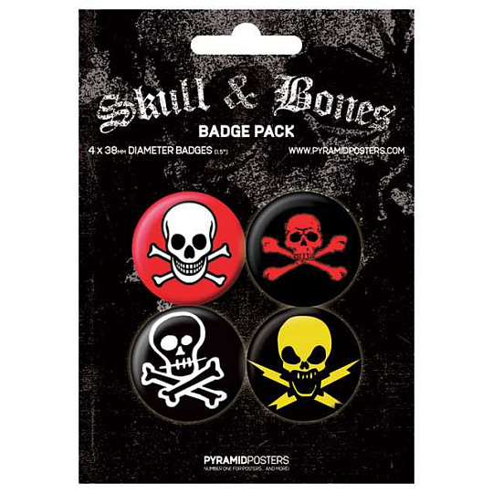 Placka set - Skull & Bones - 4x38mm
