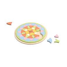 Skládanka/vkládačka mandala dřevo 71ks v krabici 23x23x5cm