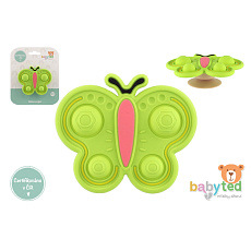 Točáček motýlek babyted silikon/plast 9x5,5cm na kartě 0m+ Točáček motýlek babyted silikon/plast 9x5,5cm na kartě 0m+
