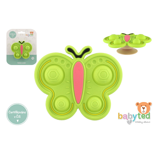 Točáček motýlek babyted silikon/plast 9x5,5cm na kartě 0m+