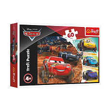 Puzzle Disney Cars 3/McQueen s přáteli 33x22cm 60 dílků v krabici 21x14x4cm