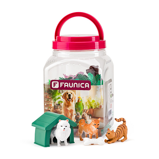 FAUNICA Zvířátka figurky sada v MEGA tubě - Mazlíčci FAUNICA Zvířátka figurky sada v MEGA tubě - Mazlíčci
