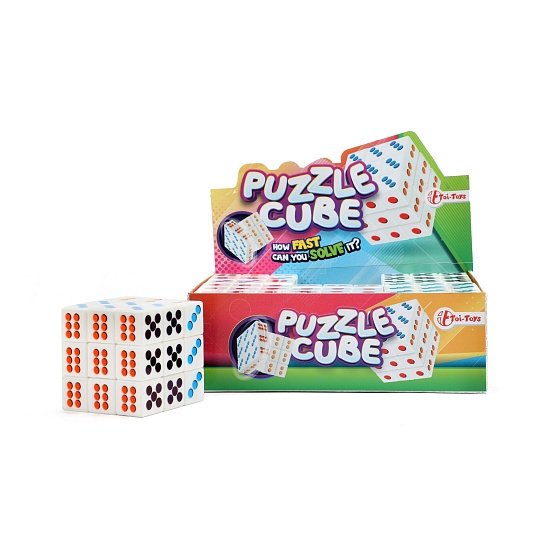 Teddies Kostka hlavolam 3x3x3 plast ve fólii 6x6x6cm
