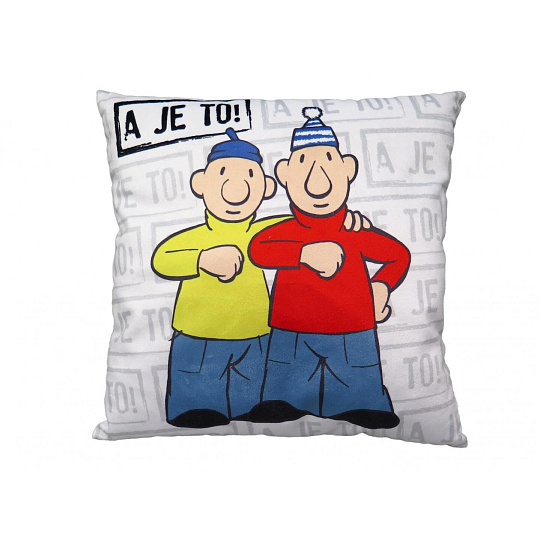Moravská Ústředna Brno Polštář 30x30 cm, Pat a Mat, A je to! Moravská Ústředna Brno Polštář 30x30 cm, Pat a Mat, A je to!