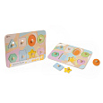 Teddies Puzzle/Vkládačka deskové geometrické tvary dřevo ve fólii 30x21cm 24m+