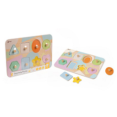 Puzzle/Vkládačka deskové geometrické tvary dřevo ve fólii 30x21cm 24m+