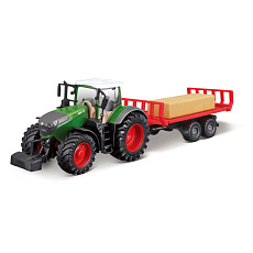 Bburago - FARMLAND, Traktor Fendt 1050 s přívěsem na balíky, 10 cm