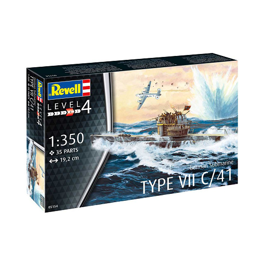 Revell Plastic ModelKit ponorka 05154 - German Submarine Type VII C/41 (1:350)